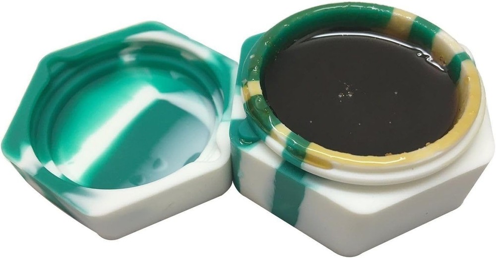 26ml Hexagon Silicone Container Non-stick Honeybee Jars with Carving Tool