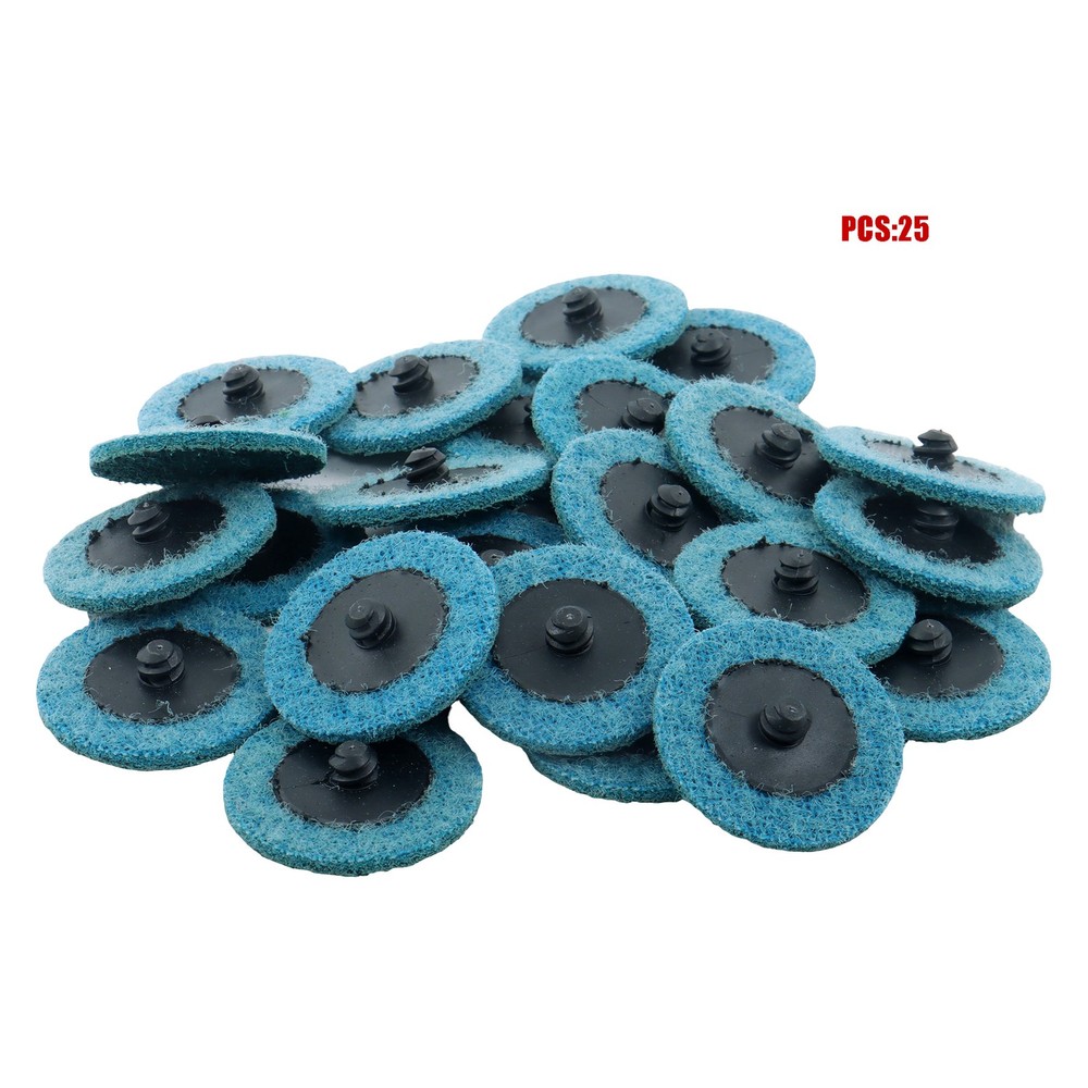 25 Pcs 2" Blue Fine Prep Pad Discs Surface Conditioning Quick Change Discs