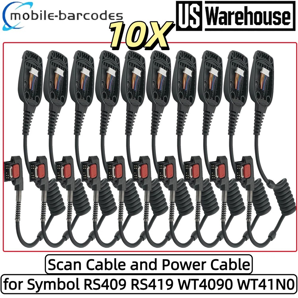 10X Scan Cable Power Cable for Symbol  RS409 RS419 Ring Barcode Scanner