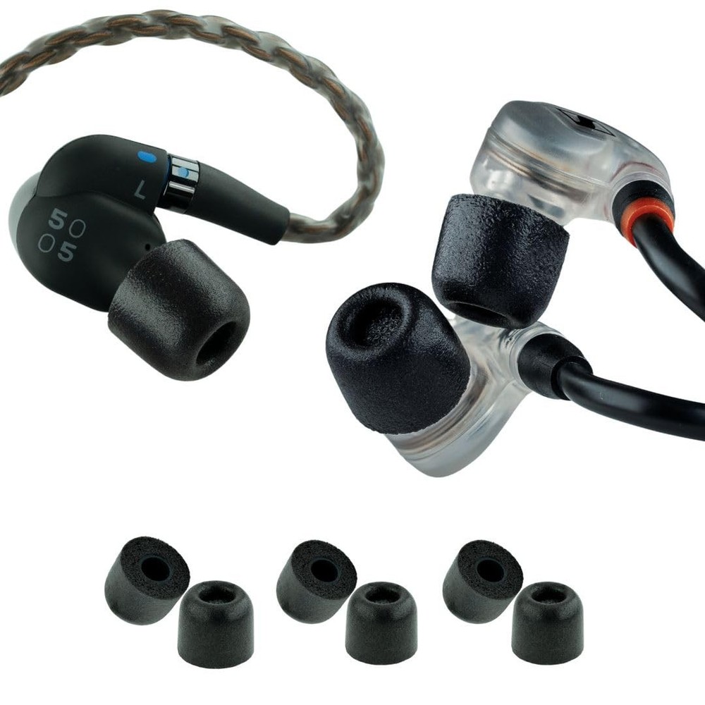 Comply 500 Core Series | Memory Foam Replacement IEM Assorted (S/M/L), Black