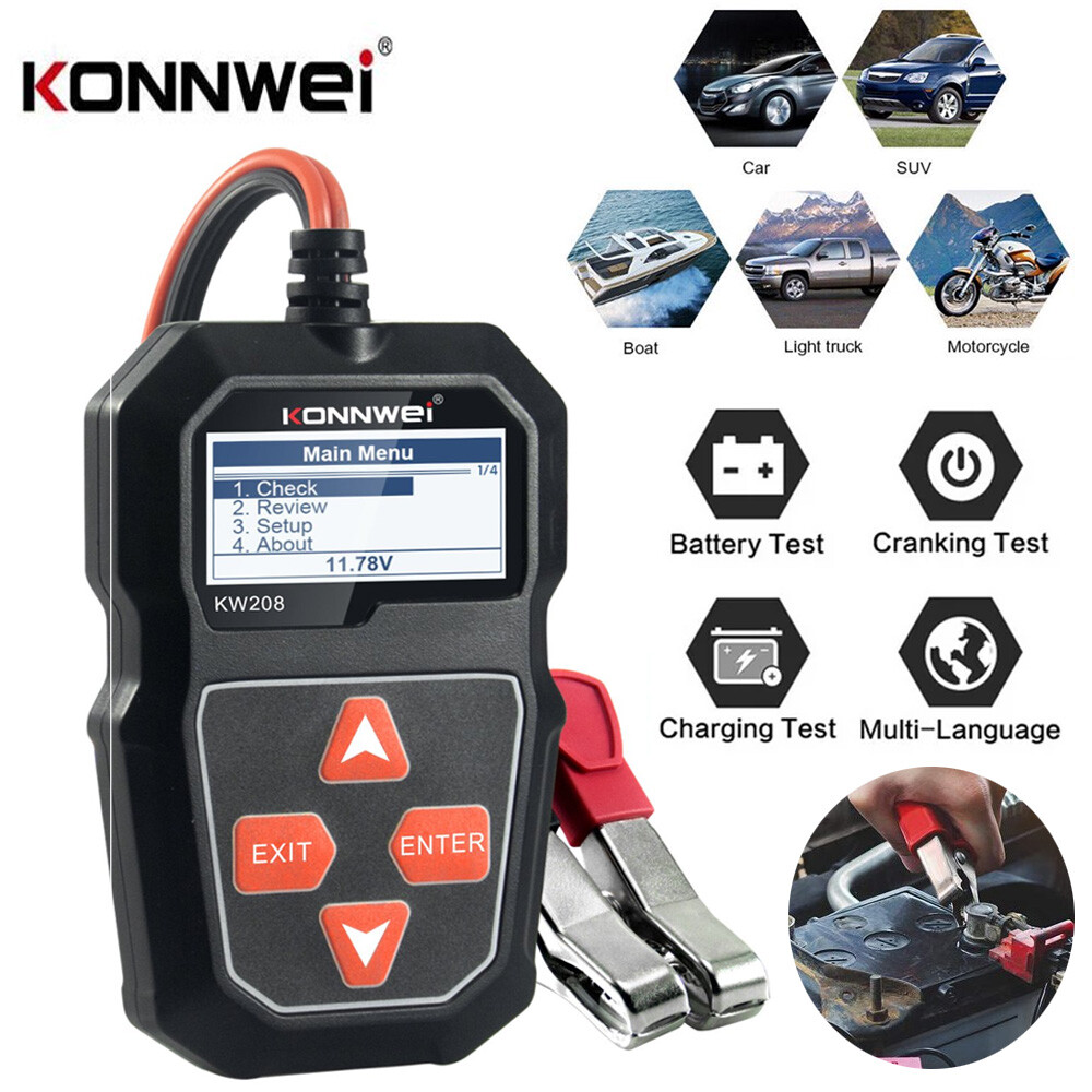 Car Battery Tester 12v 100 To 2000CCA Cranking Charging Circuit Analyzer Tool