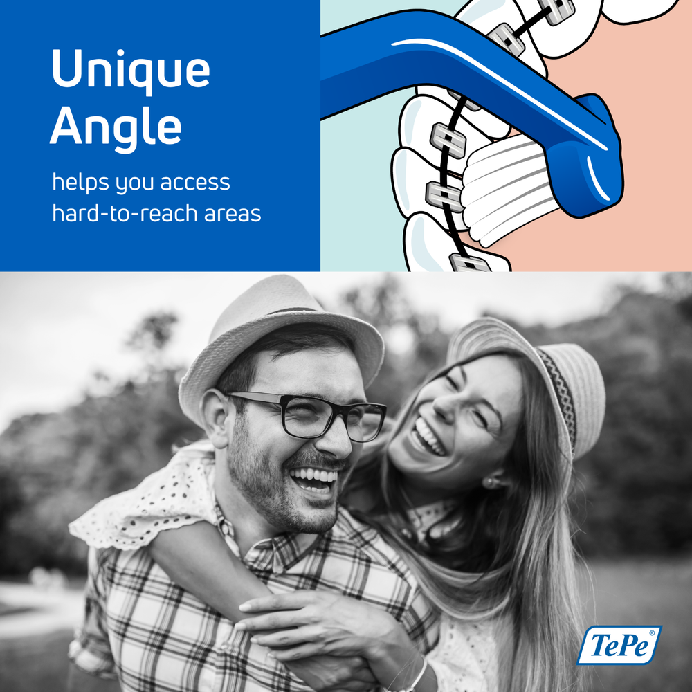 TEPE Universal Care Toothbrush – Angled for Braces, Retainers, Implants, 1 Pk