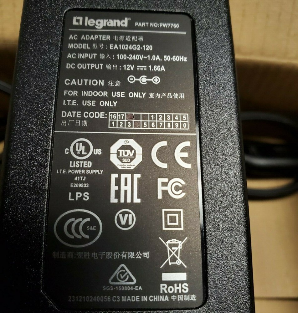 Legrand PW7760 12VDC 20W Power Supply