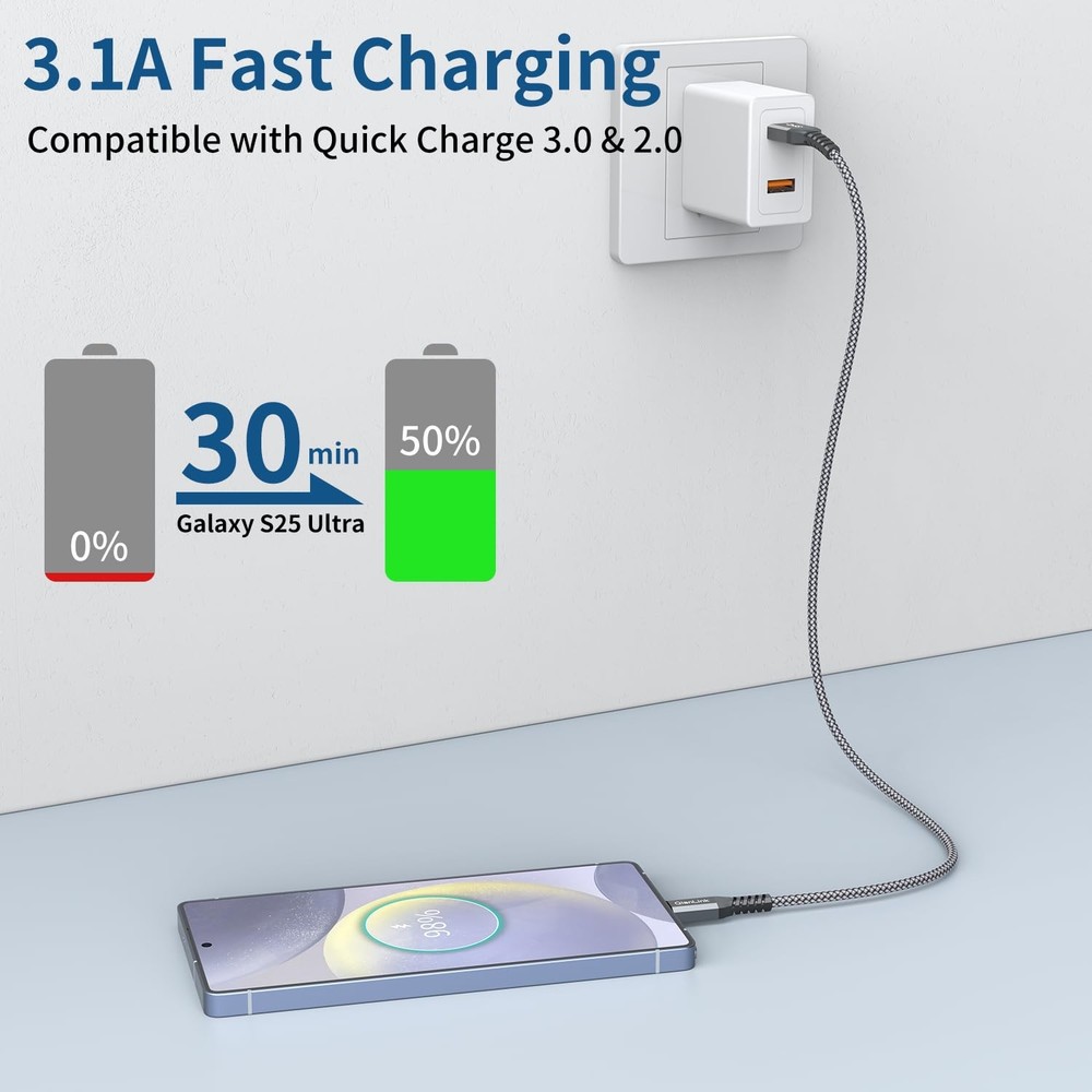 QianLink 10Gbps Android Auto USB C Cable, 1.5FT 3A 3.1 Gen 2 1.5 feet