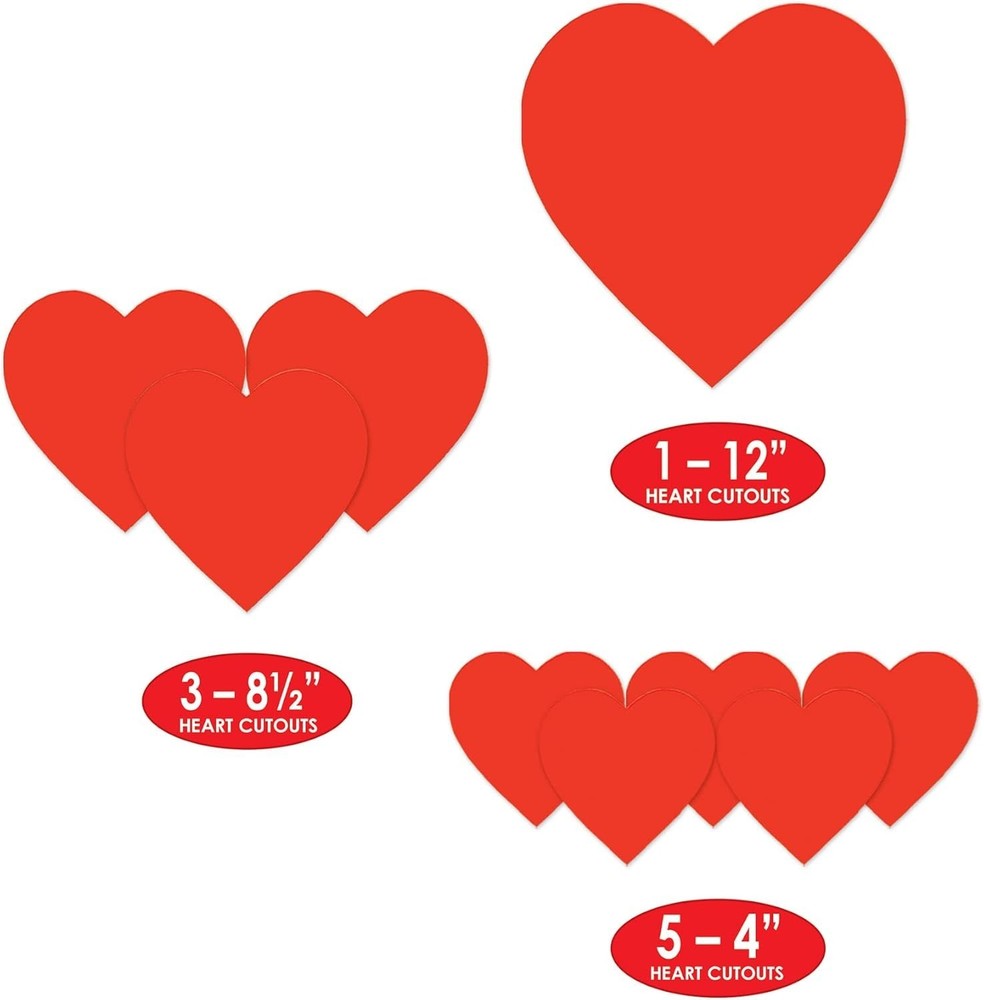 Packaged Printed Heart Cutouts