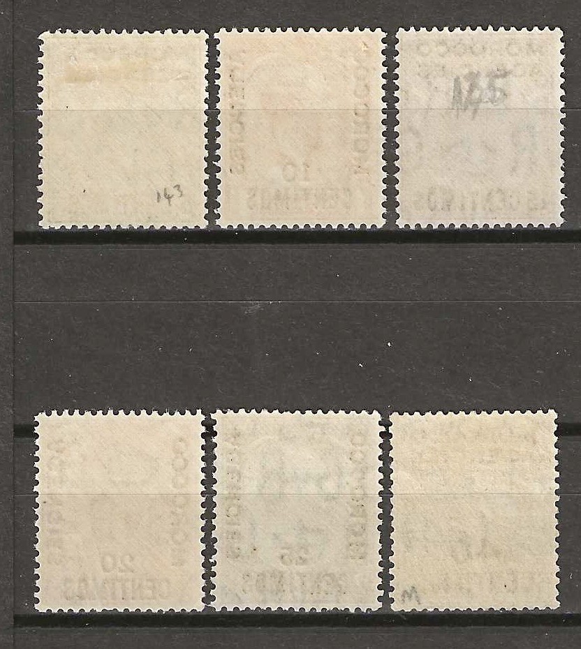 MOROCCO AGENCIES 1925/31 SG 143/148 MINT