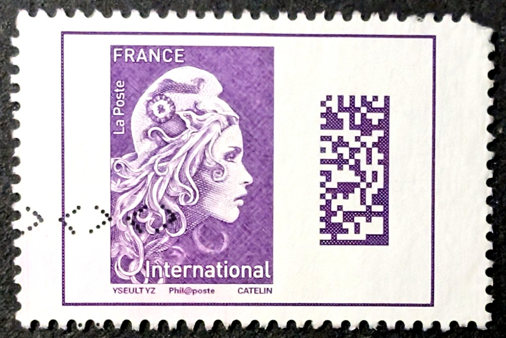 France 2018 Marianne (Yseult Digan) DataMatrix Code Stamp Stamp Timbre