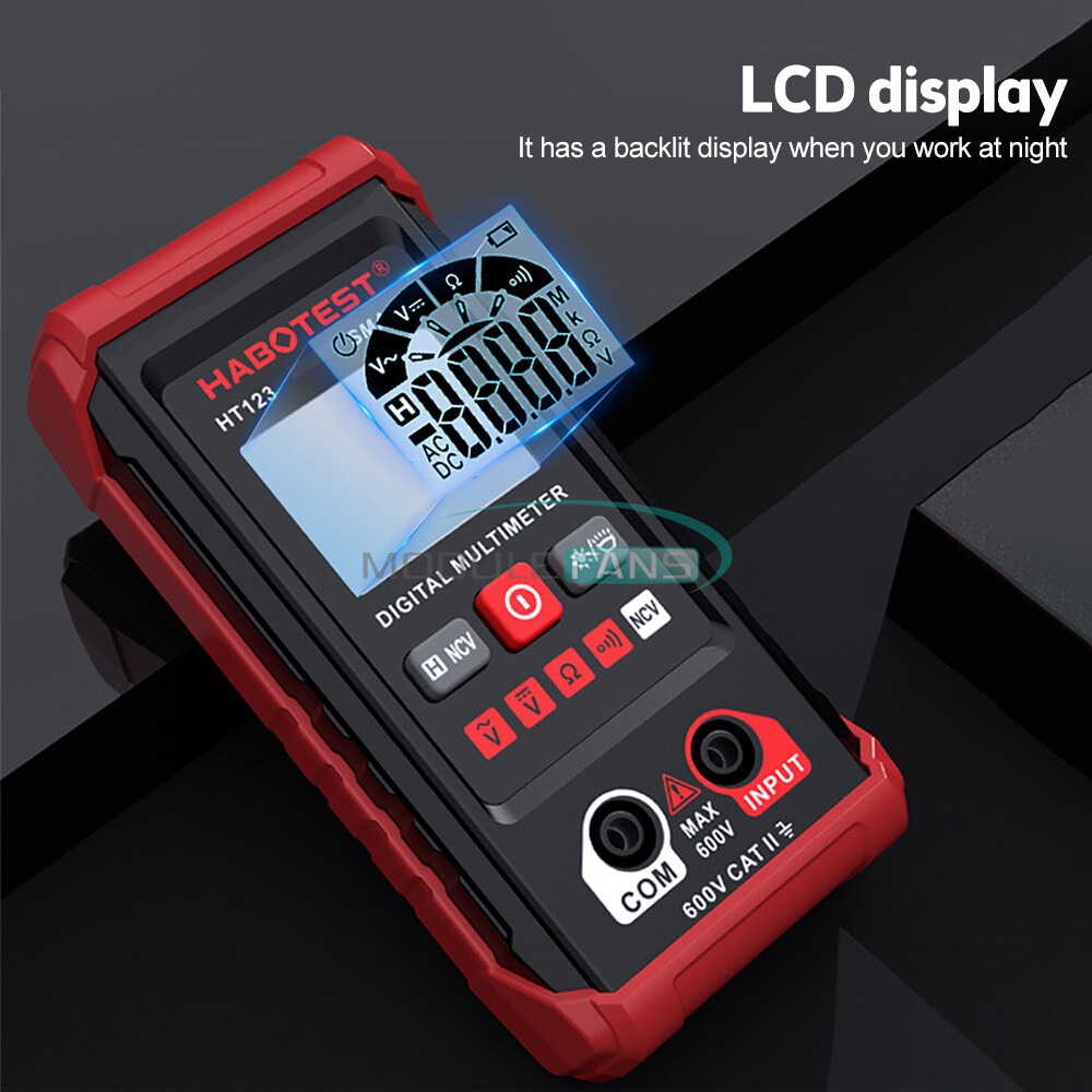 HT123 Digital Multimeter Smart Meter Volt AC DC 600V Tester True RMS Backlight