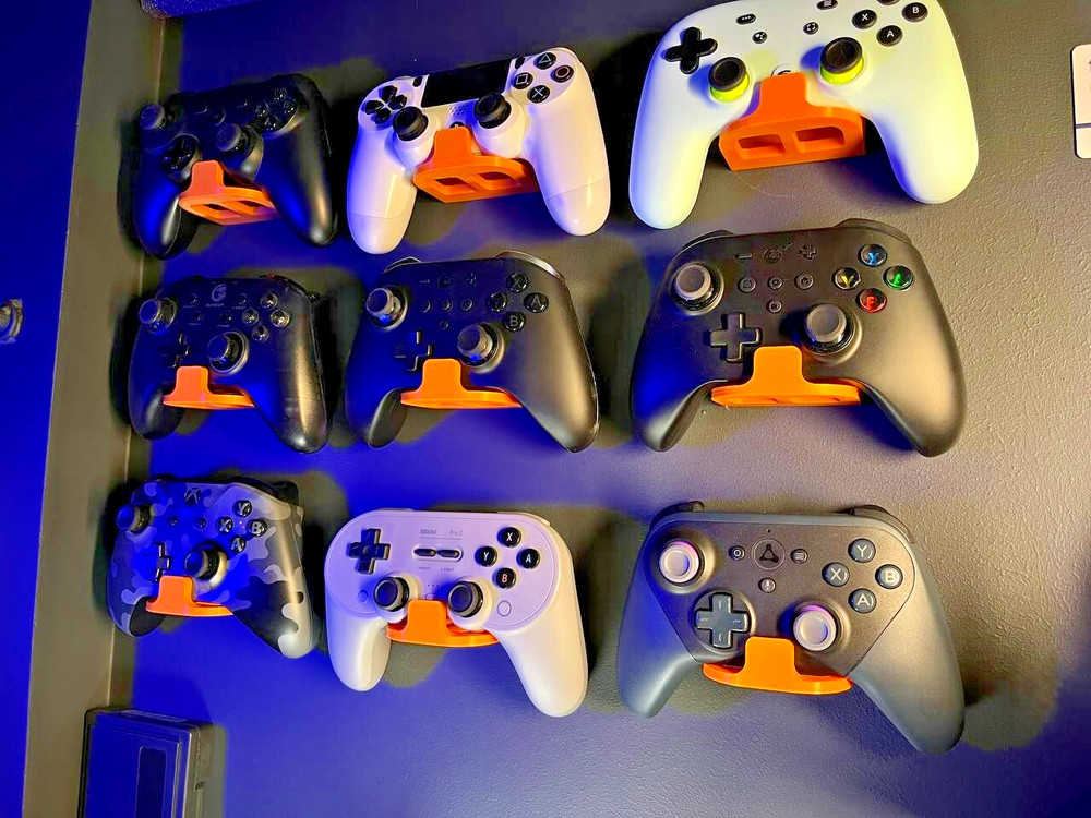 (Black) Universal Video Game Controller Holder Wall Mount Display