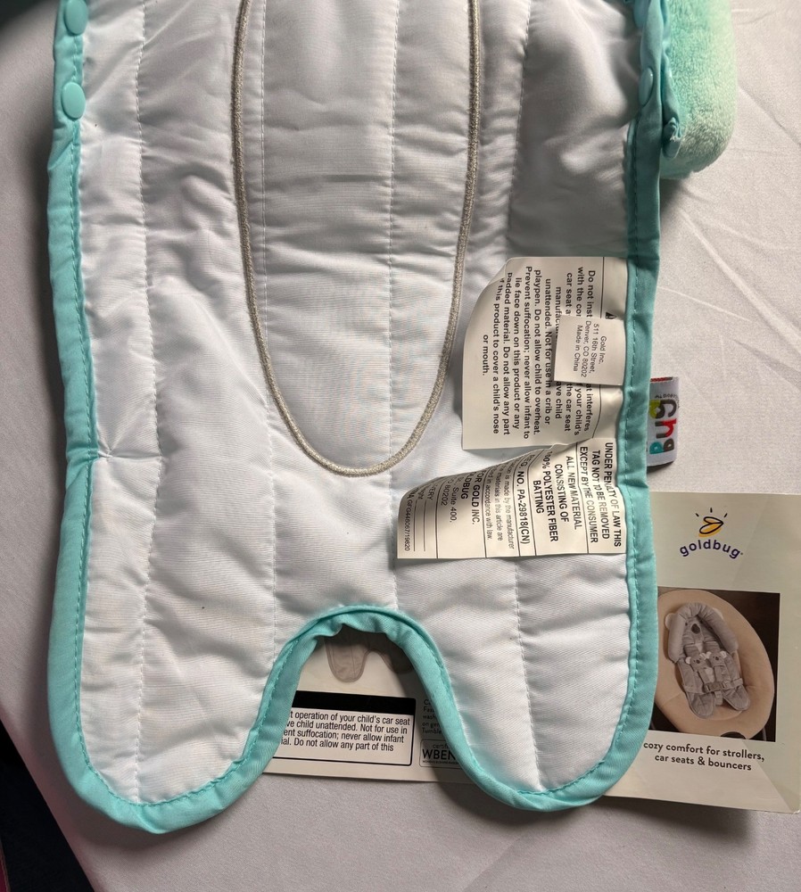 NWT Travel Bug Infant Head Support Pillow & Strap Cover Set