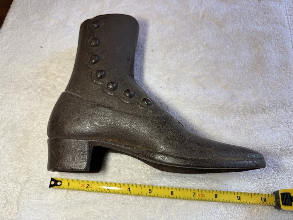 Cast Iron Side Button Victorian Shoe Boot Door Stop