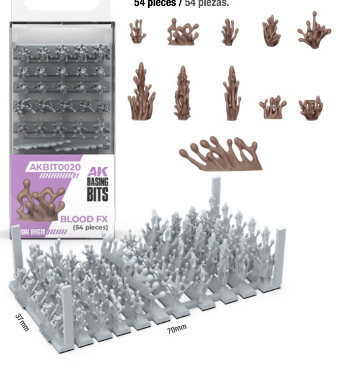 AK Wargames Basing Bit - Special Effects #Blood FX (54pcs)