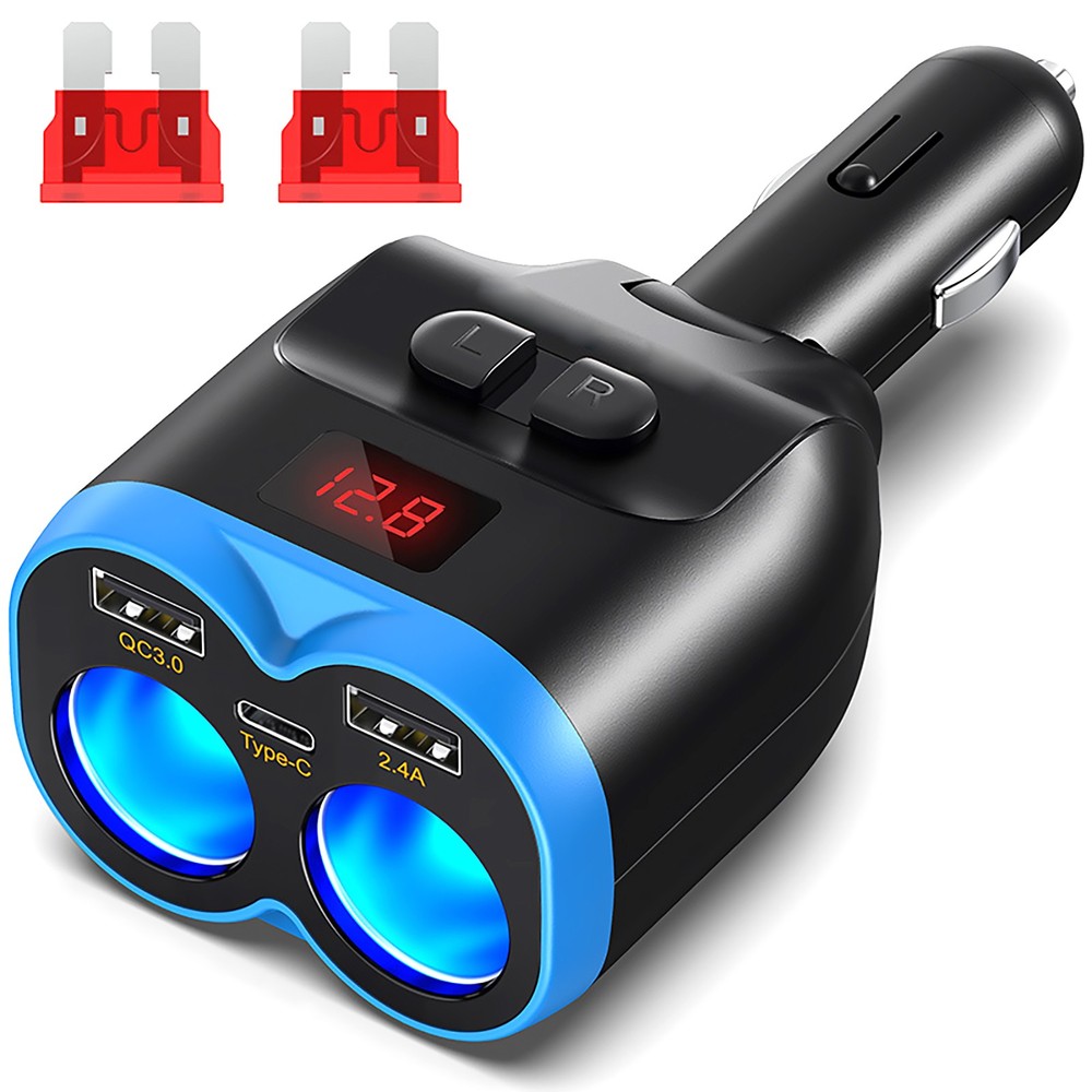 5 in 1  Dual USB Car Charger Power Adapter Auto  Fast Charger Cigarette Socket