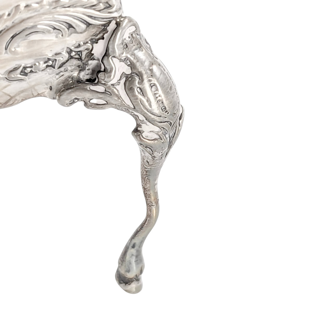 19th C Neoclassical imported Hanau 930 silver miniature table trinket ring box