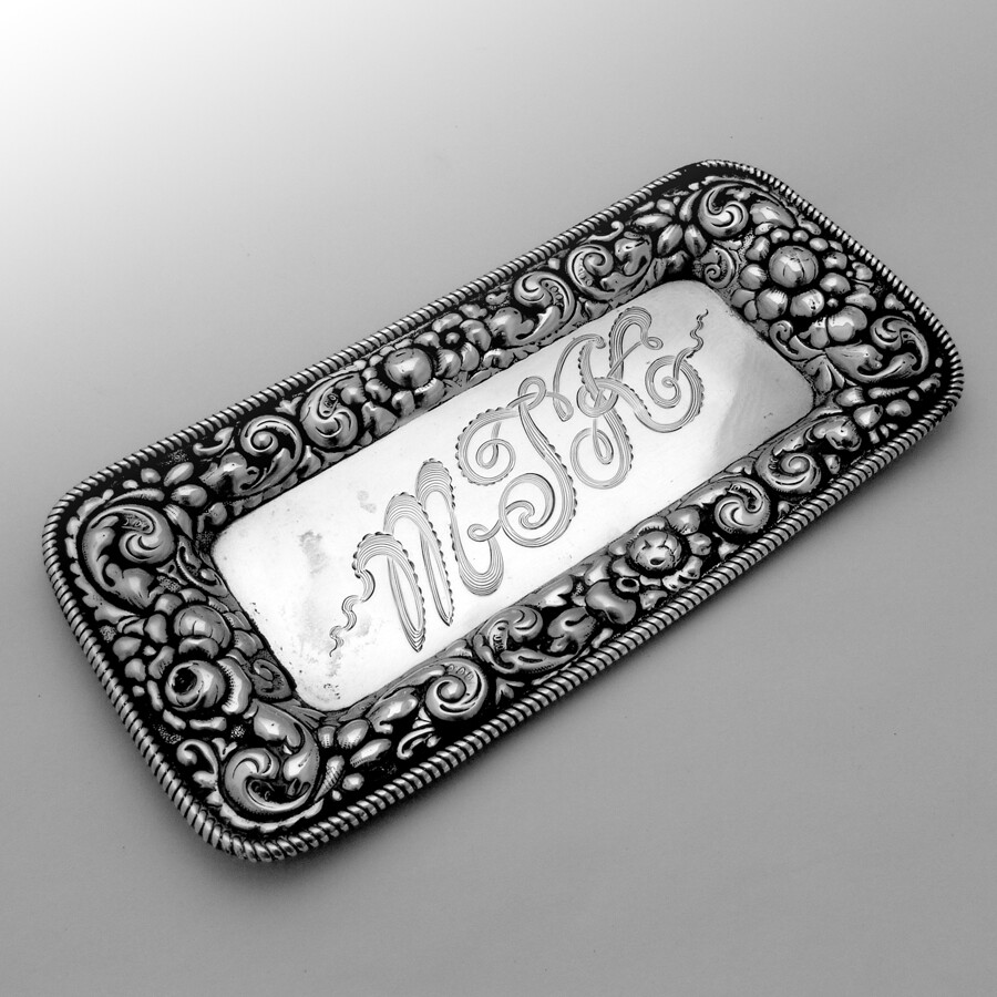 Repousse Pin Tray Sterling Silver Mono MTK