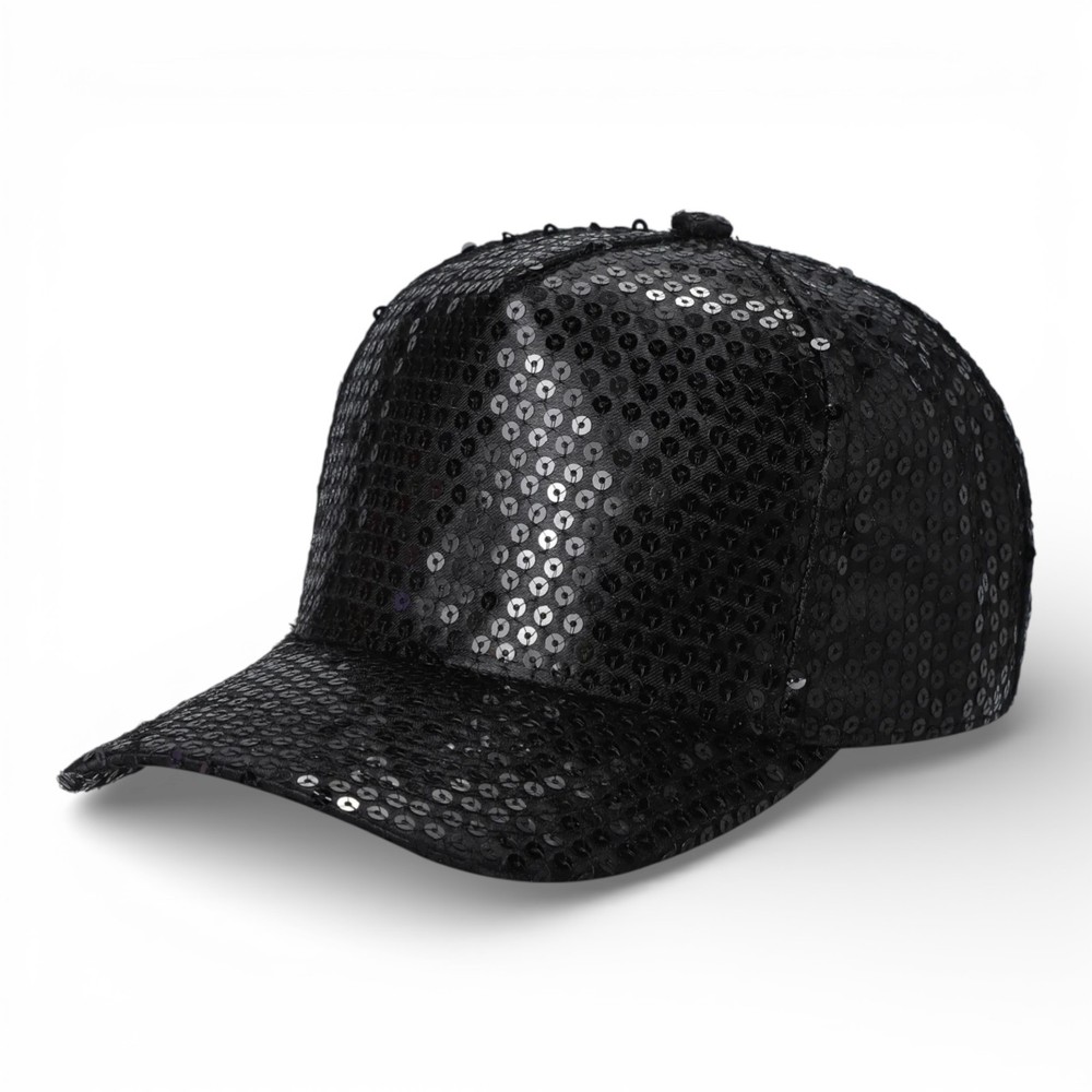Sparkly Sequin Baseball Cap Snapback Adjustable Visor Hat Women Bling Glitter