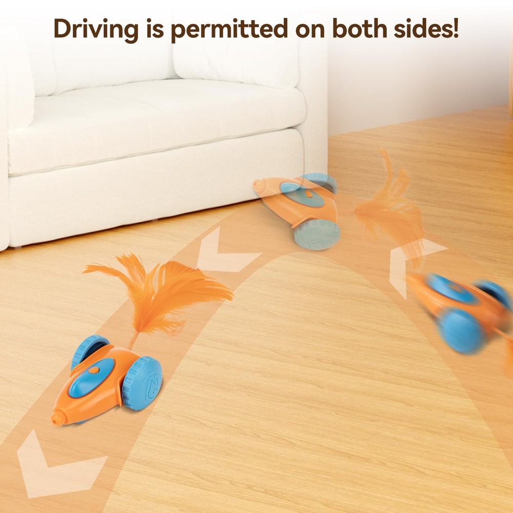 Migipaws cat Toy, Automatic Interactive Migicar Toy Like a Small, Orange