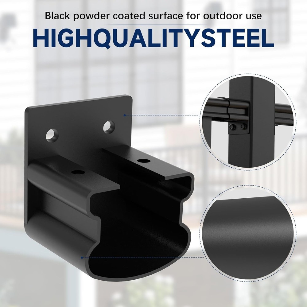 4 Pack Aluminum Fixed Railing Bracket with Level Foot, Railing Bracket Connector