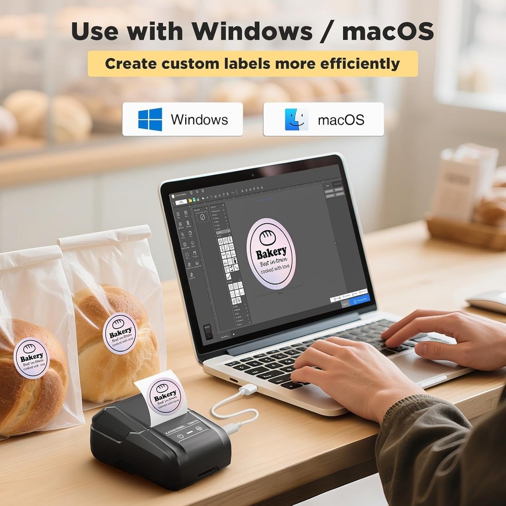 Portable Bluetooth Label Maker with Enhanced Image Quality and Waterproof Labels