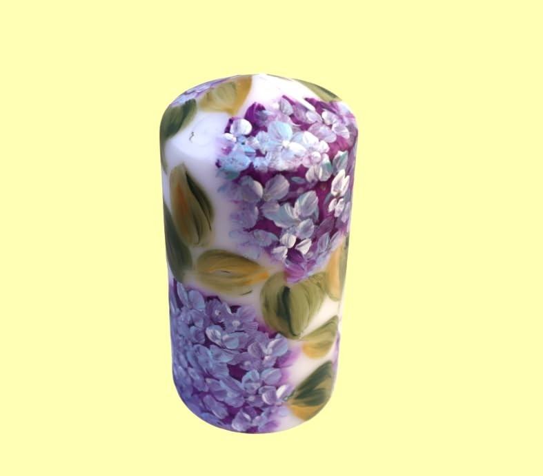Pretty Decorative Unscented Dripless Romantic Large Tall Decorated White Pill...