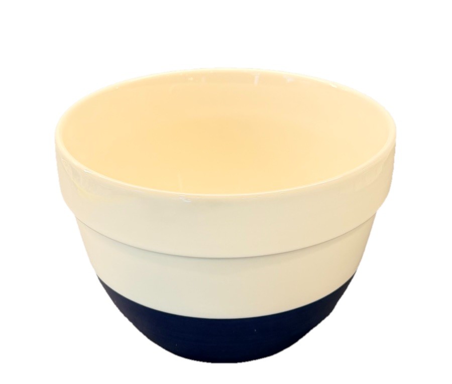 Crate & Barrel Ceramic Nesting Mixing Bowl Blue 8 1/8”