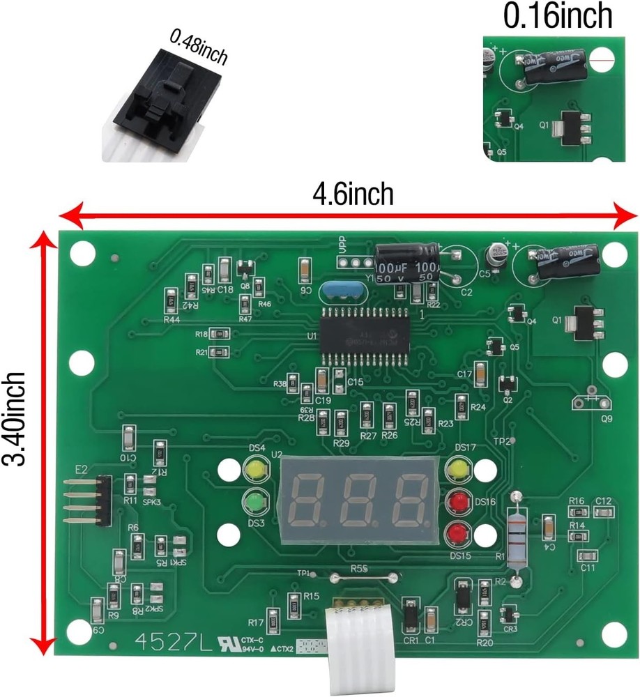 Display Board, Replacement for Hayward Heater Display Board Control Panel Keypad