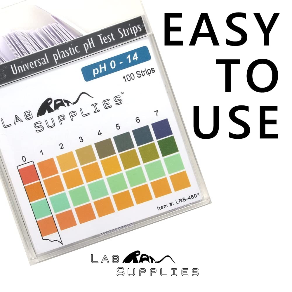 Plastic Ph Test Strips, Universal Application (Ph 0-14), 100 Strips | for Saliva