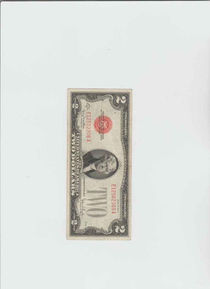 1928-G $2 Red Seal Note in(VF) circulated condition.