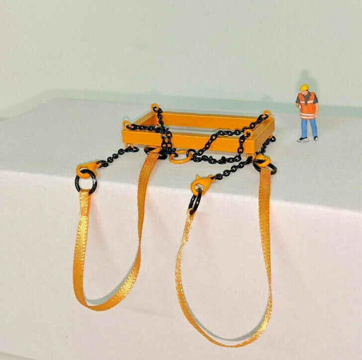 Crane Lifting Frame Set w/Straps In Authentic Liebherr Yellow. 1/87th