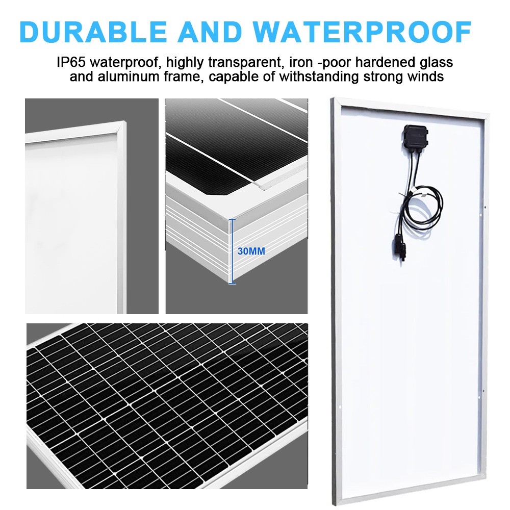 200W 12V Solar Panel High Efficiency Monocrystalline PV Module For RV Home Roof