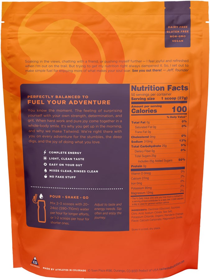 Tailwind Endurance Fuel Mandarin - 50 Serving Bag