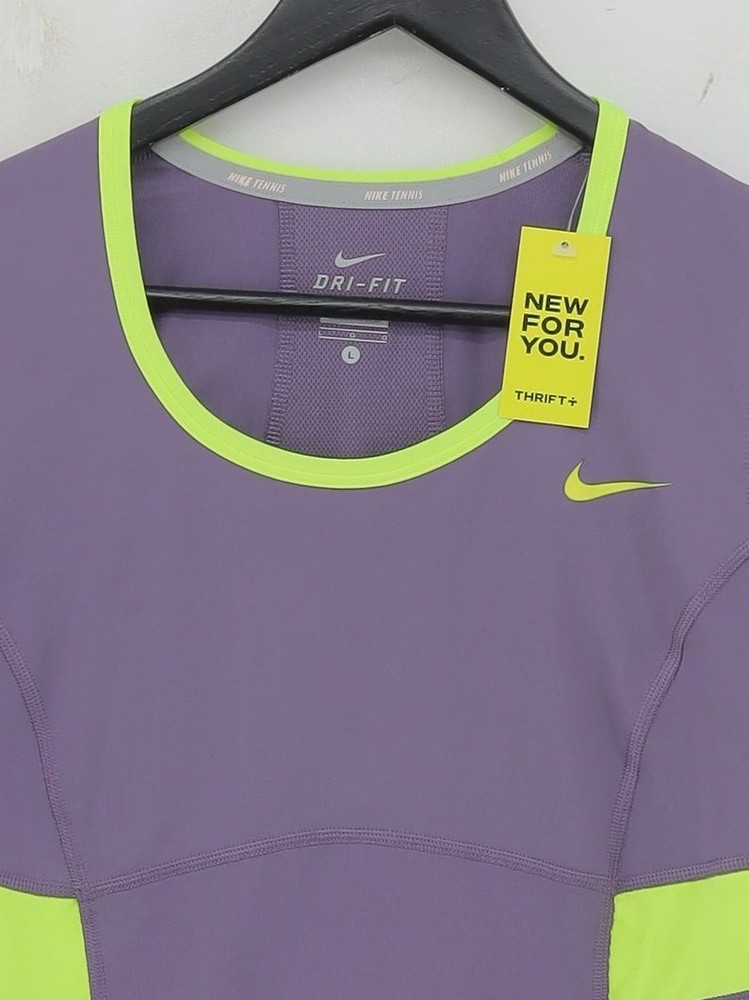 Nike Men's T-Shirt L Grey Polyester with Elastane Sleeveless Round Neck Basic