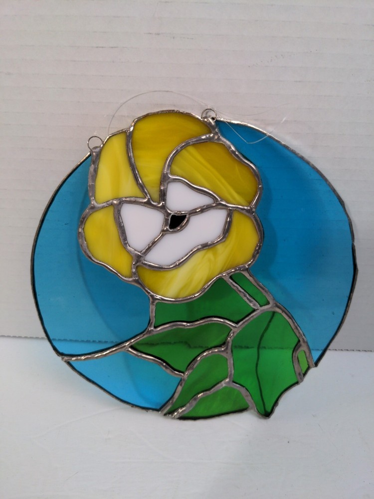 Glass Suncatcher Flower 7.5"