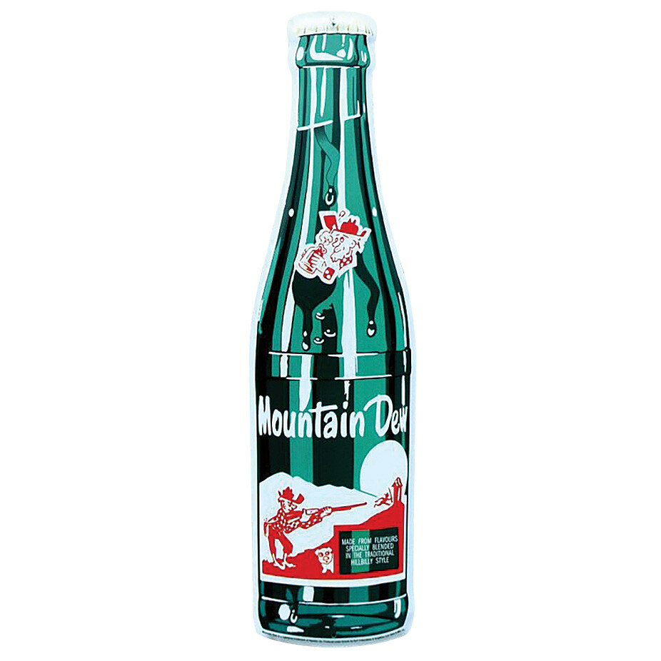 Mountain Dew Bottle Cut-out Metal Sign
