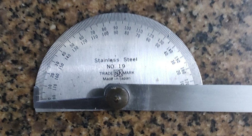 SK STAINLESS STEEL NO 19 PROTRACTOR
