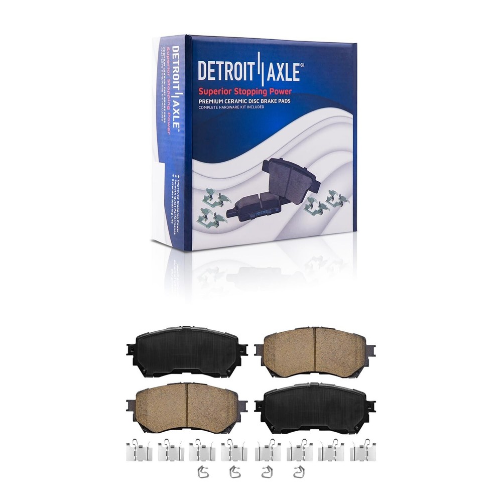 Front and Rear Ceramic Brake Pads with Hardware for 2014 - 2015 Mazda 6