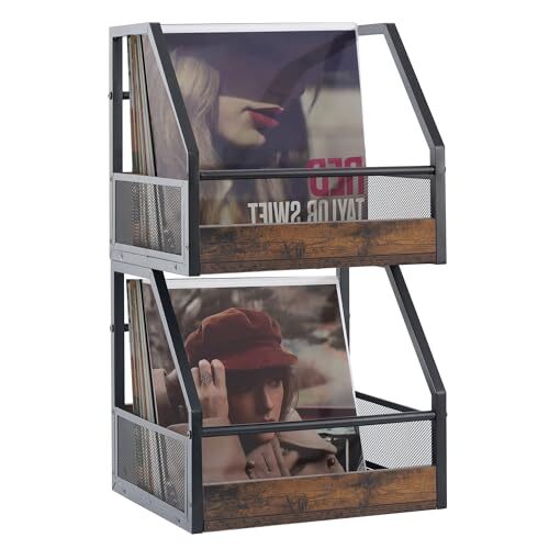 Vinyl Record Storage Pack Record Holder Wall Mount, Stackable Vinyl Holder 2