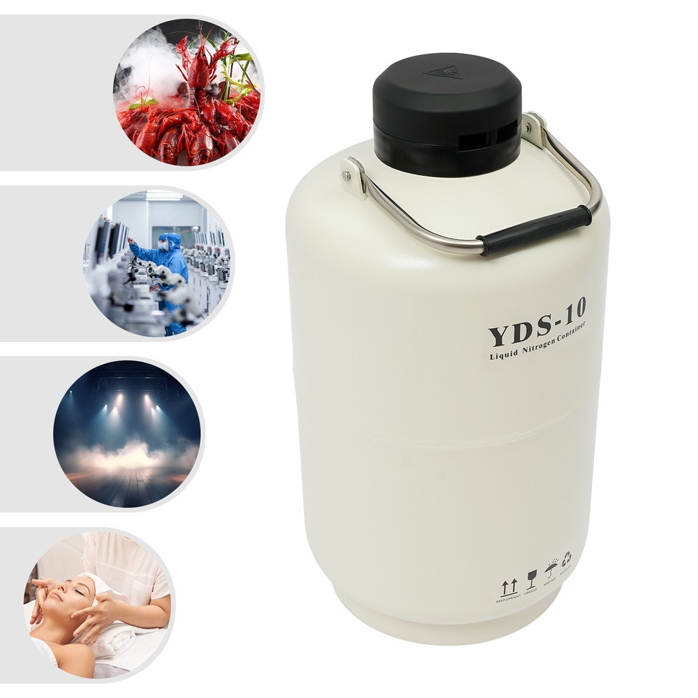 Liquid Nitrogen Tank Tabletop Nitrogen Cryogenic Container 10L/2.64 Gallons