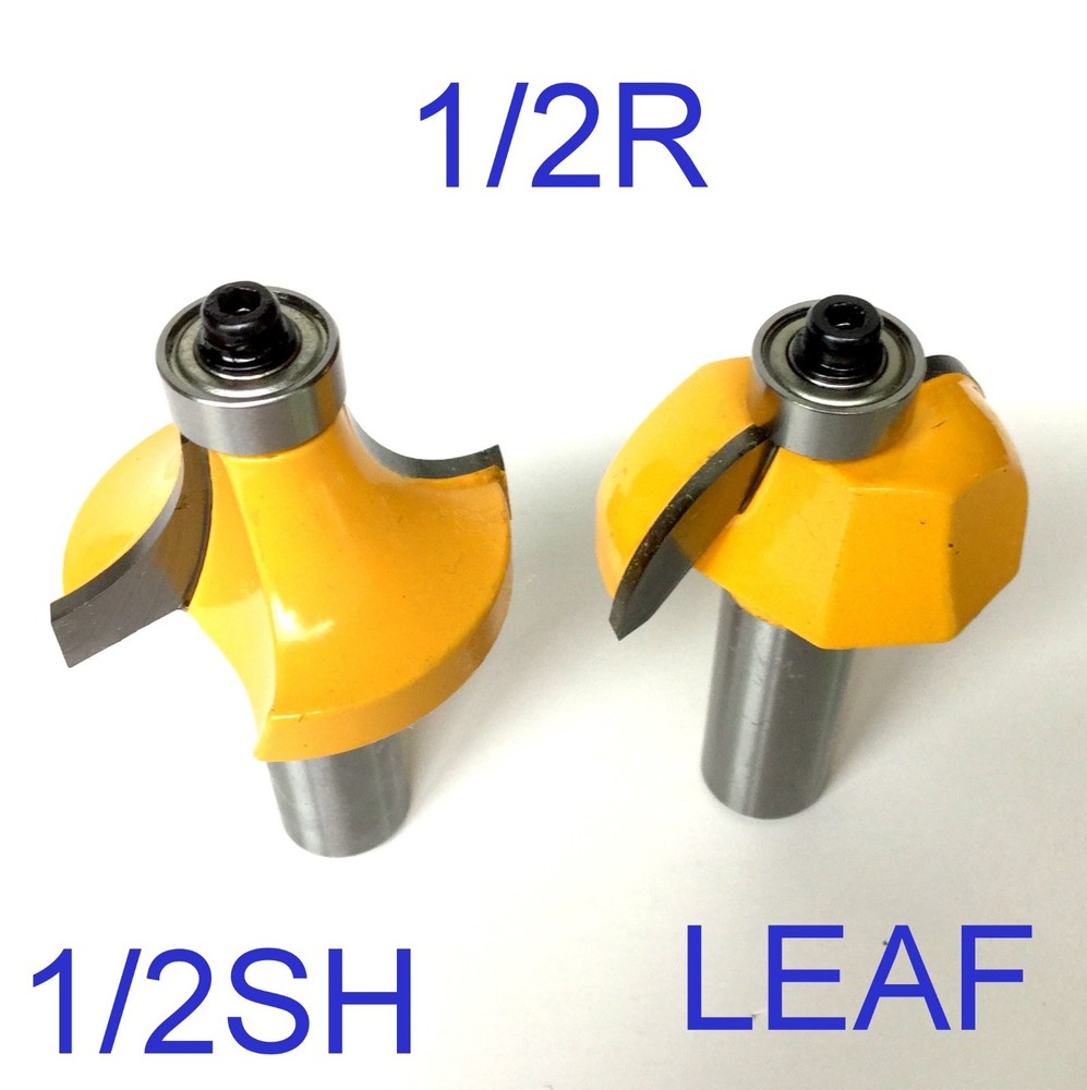 2 pc 1/2" SH 1/2" Radius Drop Leaf Table Router Bit Set S