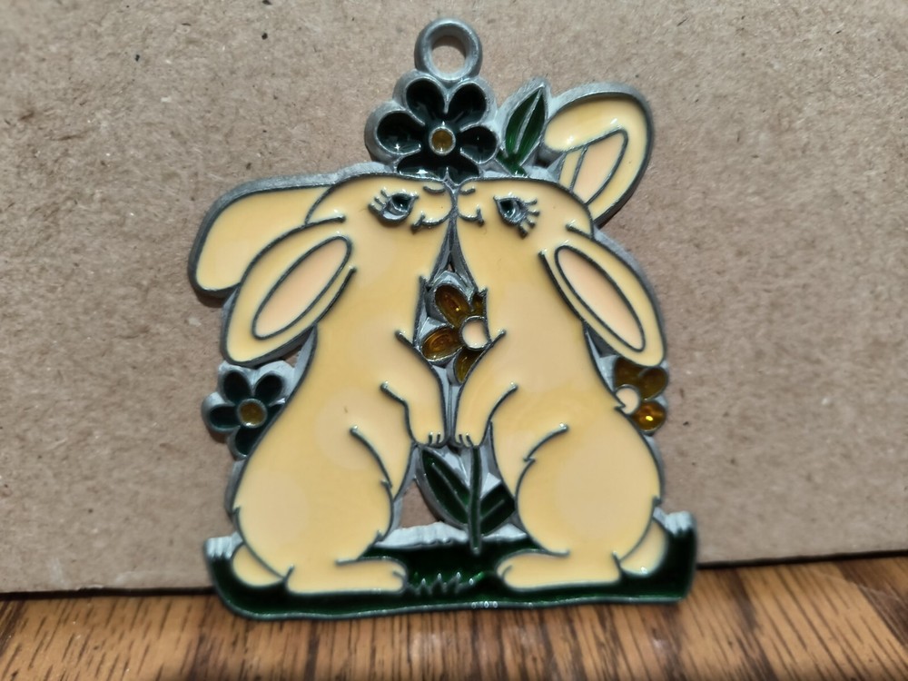 Easter Bunnys Kissing Sun catcher 5" Easter
