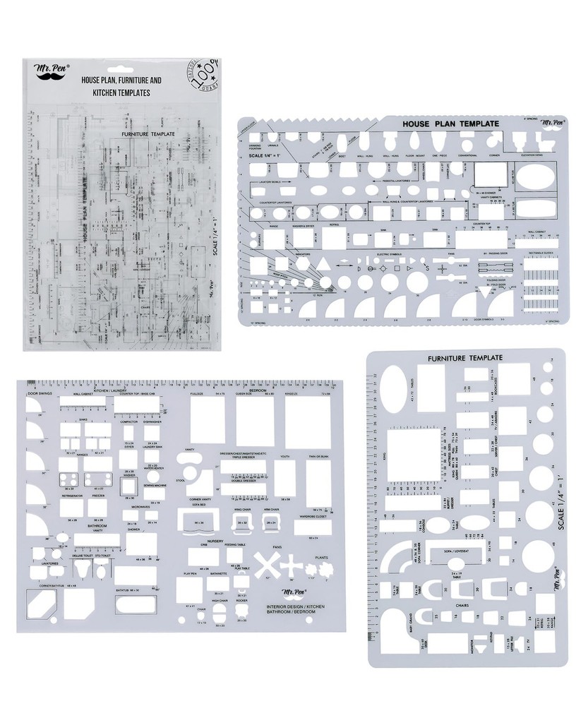 - House Plan, Interior Design and Furniture Templates, Drafting Tools and Ruler