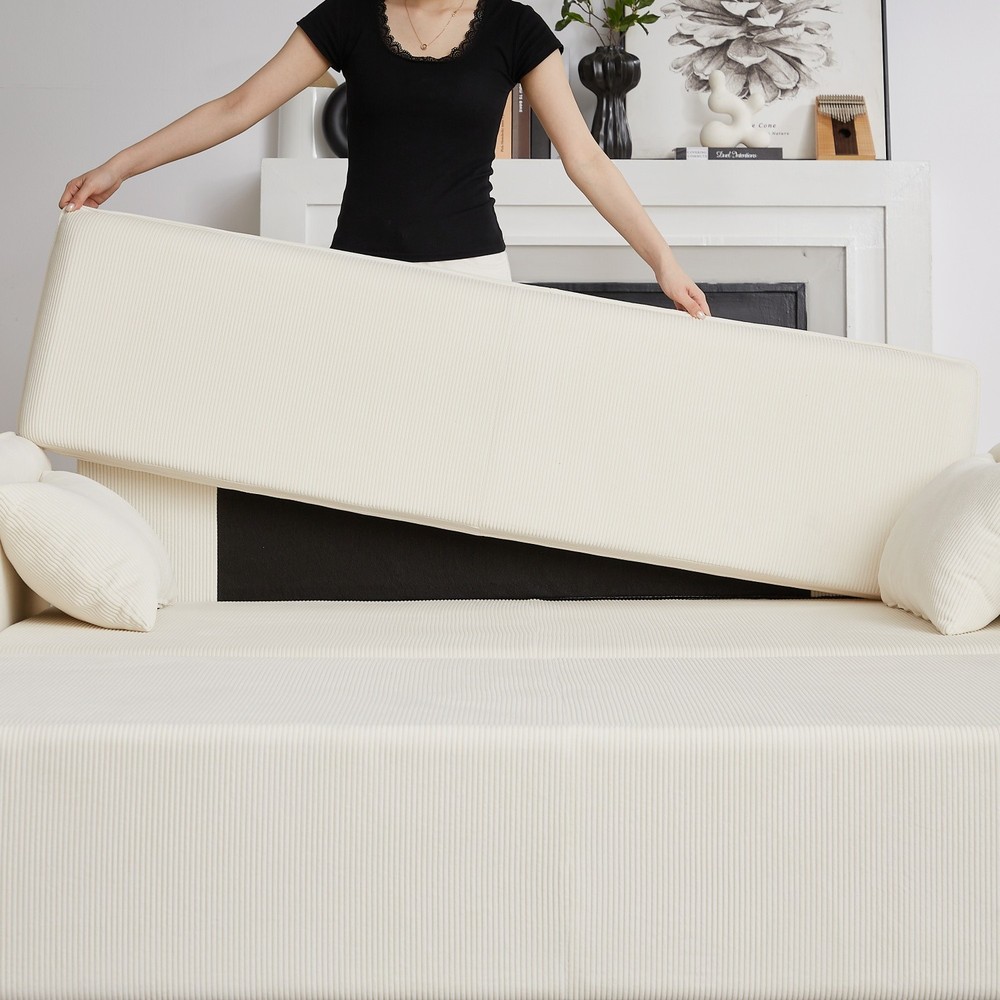 Convertible Sofa Bed 3 in 1 Multi-Function Folding Sleeper Sofa Bed w/ Pillows