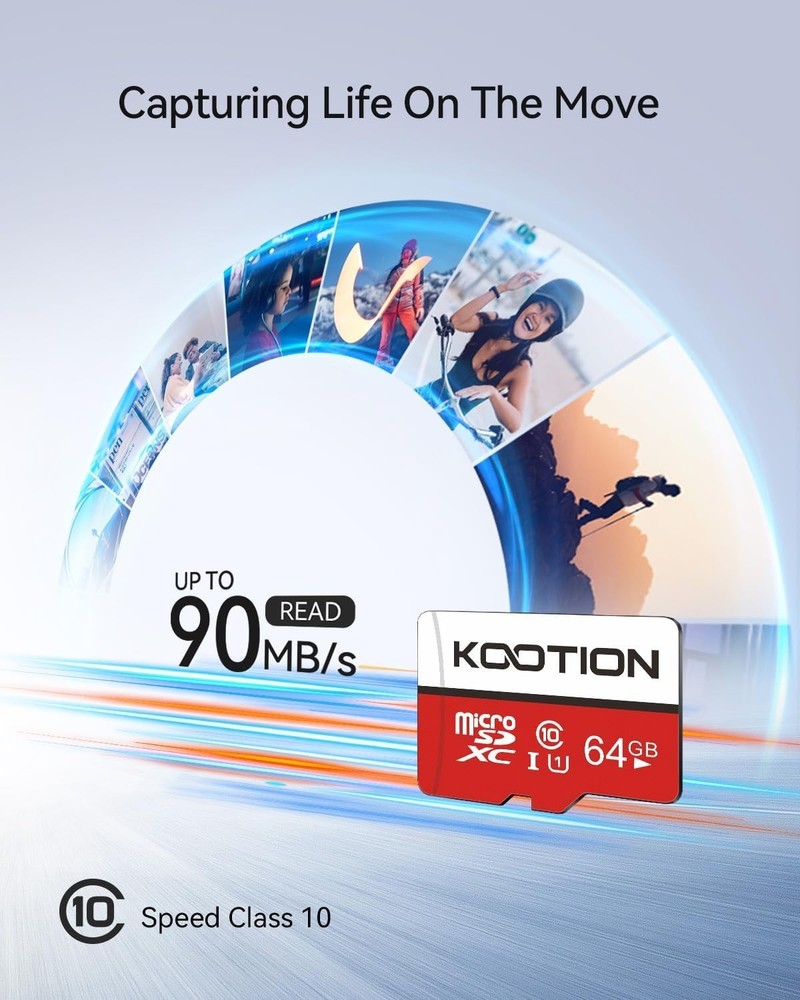 64GB Micro SDXC Memory Card with 90MB/s Speed - Versatile Compatibility