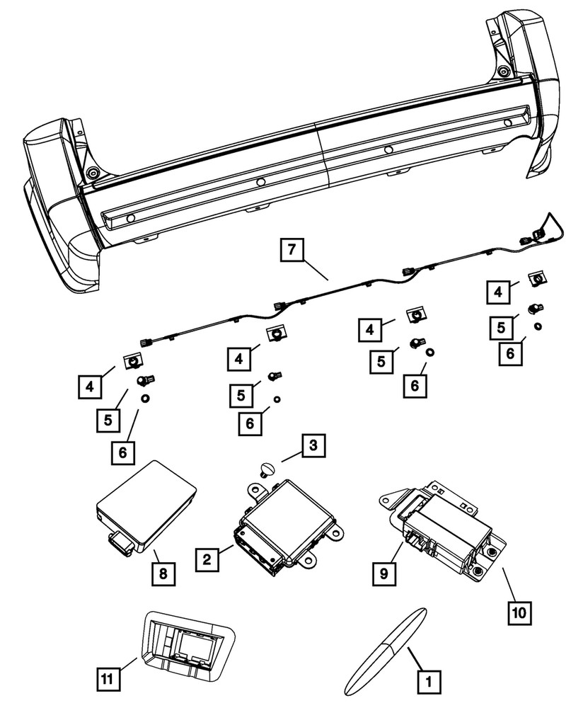 Genuine Mopar Blind Spot Detection Bracket Kit 68051926AA