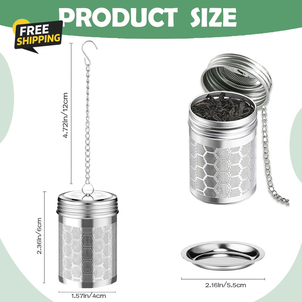 2 Pack Stainless Steel Tea Infusers, Extra Fine Mesh Strainers with Drip Trays
