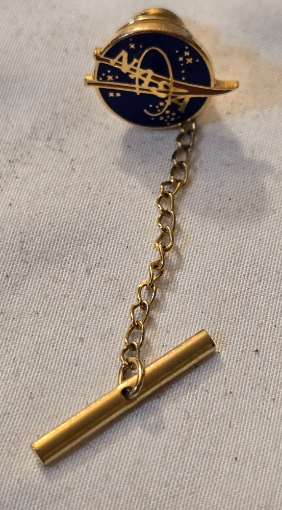 NASA Vector Logo Enamel Tie Tack Lapel Pin / Space Shuttle