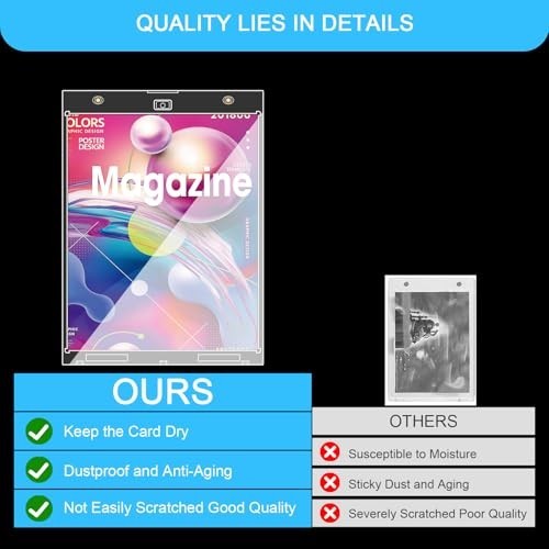 2-Pack Magnetic Magazine Holders - UV Protection Display Frames, Wall Mountable,