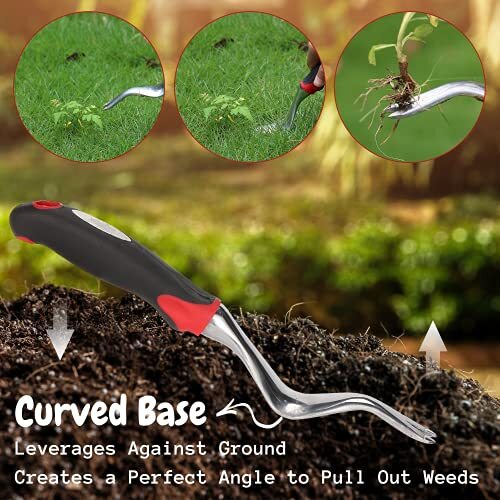Heavy Duty Garden Weeder Tool Root Remover Weed Puller with Non-Slip Handle