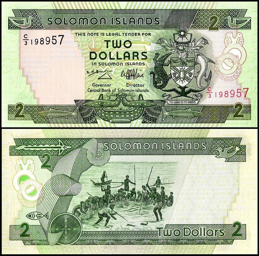Solomon Islands 2 Dollars, 1997 ND, P-18, UNC