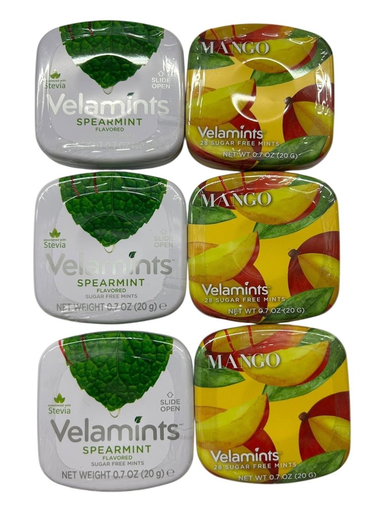 Velamints Sugar Free Mango, Spearmint Mints  Pack 6